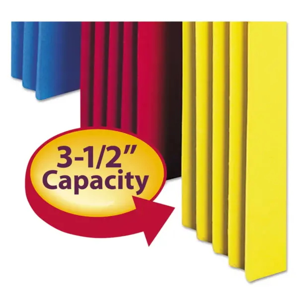 Smead 3 1/2" Exp Colored File Pocket Straight Tab Letter Asst 5/Pack 73892