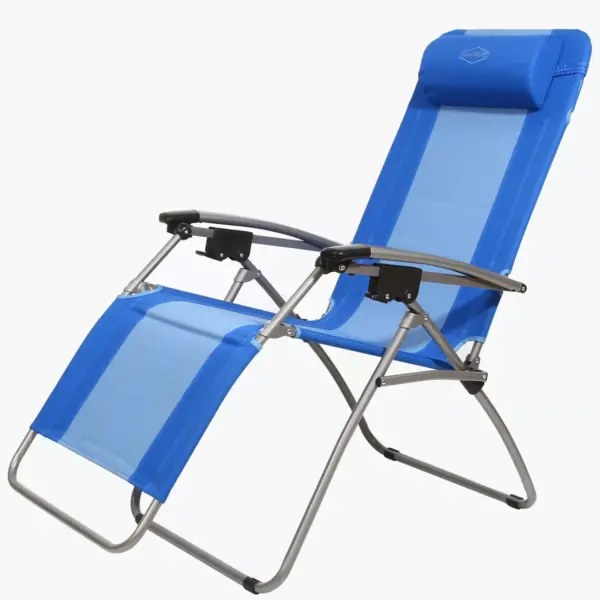 Kamp-Rite KAMPAC076 Outdoor Furniture Camping Beach Patio Sports Anti Gravity Folding Reclining Chair, Blue