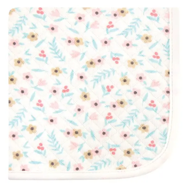 Hudson Baby Infant Girl Quilted Cotton Washcloths, Girl Forest, One Size