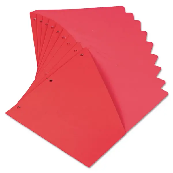 Universal Slash-Cut Pockets for Three-Ring Binders Jacket Letter 11 Pt. Red 10/Pack 61683