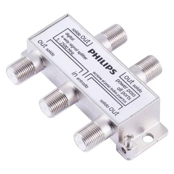 Philips Digital Coax 4-Way Splitter - Gray