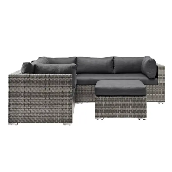 4pc Metal Multishade Rattan Sectional - Gray - Saracina Home