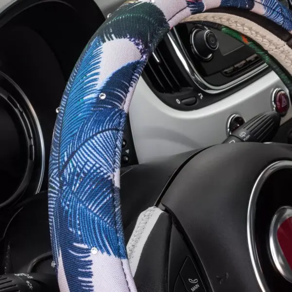 LUNNA 1pc Palm Tree Steering Wheel Cover Embellished with Swarovski Crystals