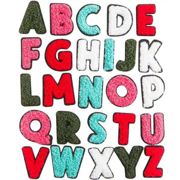 Bright Creations Iron On Alphabet Letter Patches A - Z (52 Count)