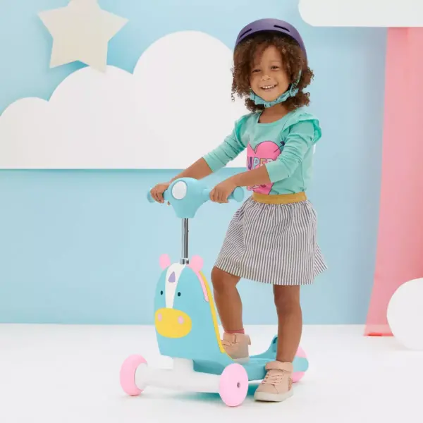 Skip Hop Kids' 3-in-1 Ride On Scooter and Wagon Toy - Unicorn