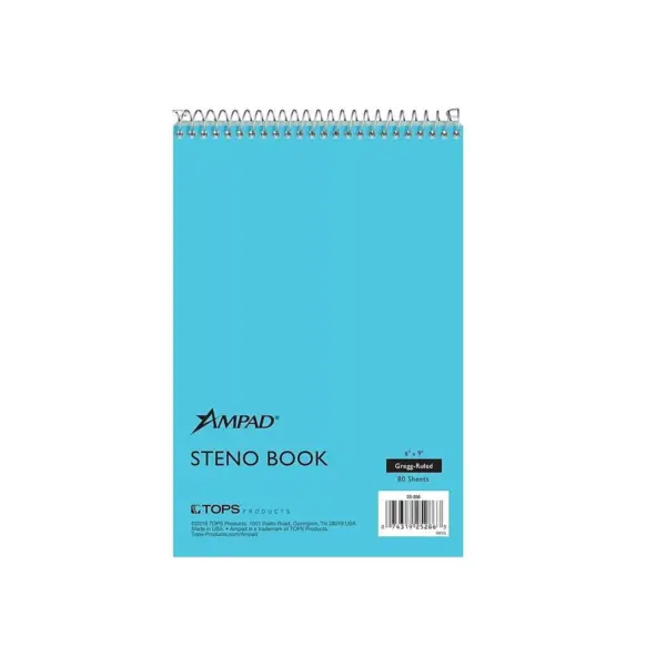 Ampad Steno Pad 6" x 9" Gregg Blue Cover 80 Sheets/Pad (TOP25-286) 800979