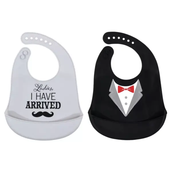 Hudson Baby Infant Boy Silicone Bibs 2pk, Ladies I Have Arrived, One Size