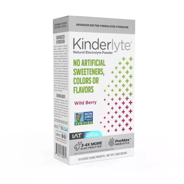 Kinderlyte Natural Electrolyte Powder - Wild Berry - 6ct/0.5oz Each