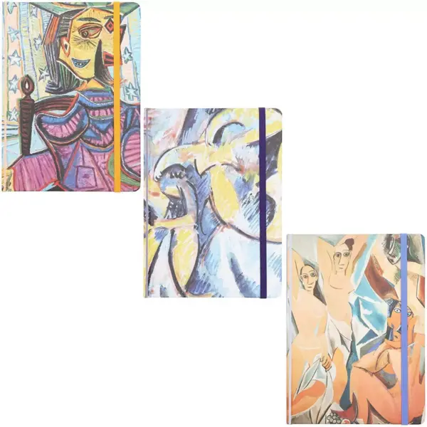 The Gifted Stationary 3-Pack Pablo Picasso Hard Cover Diary Journals Notebooks, 160 Lined Pages each (7x5 inches)