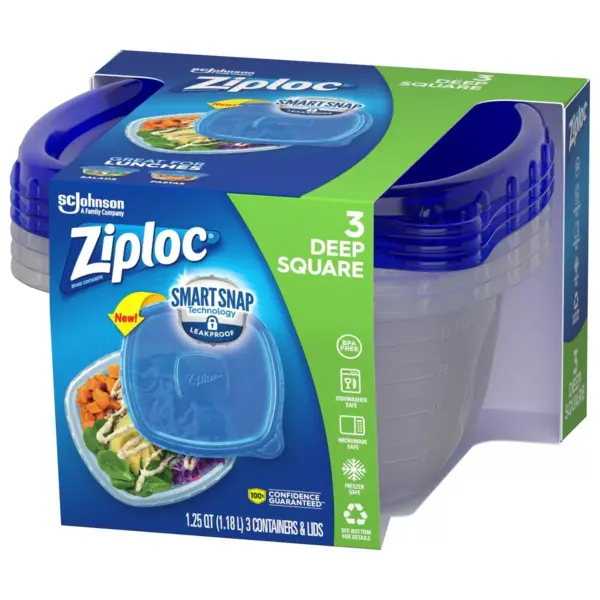 Ziploc Medium Square Containers - 3ct