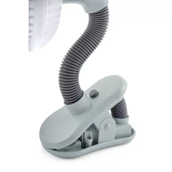 O2COOL 4" Battery Powered Portable Clip Fan Gray