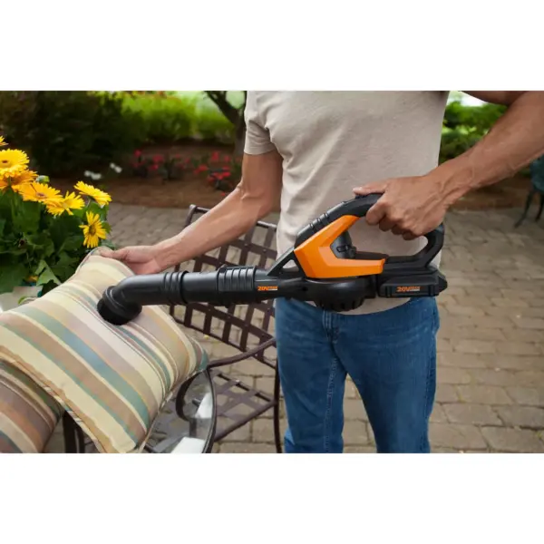 Worx WG545.1 WorxAIR Sweeper/Blower, 20V Li-ion (2.0Ah), 5hr Charger, 120 mph, 80cfm