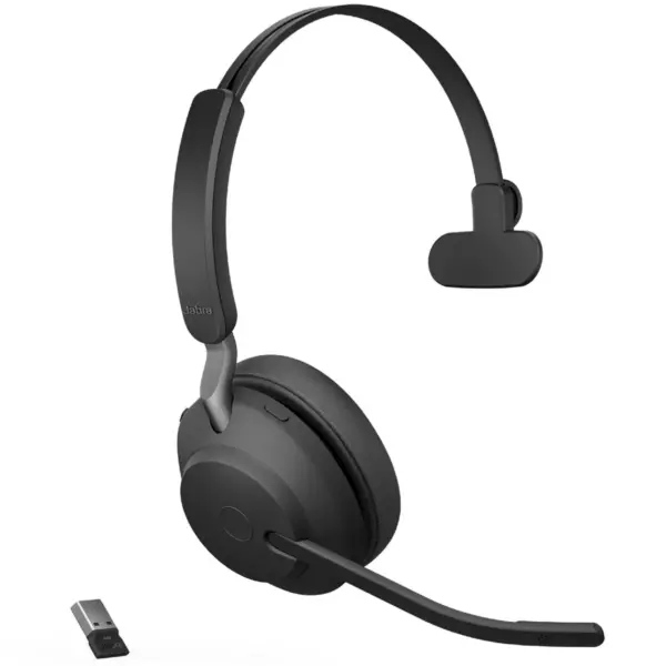 Jabra Evolve2 65 USB-A UC Mono with Charging Stand - Black Wireless Headset / Music Headphones