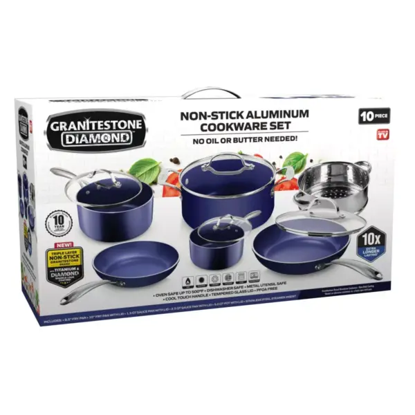 Granitestone Blue 10pc Cookware Set