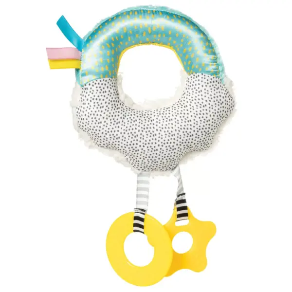 Manhattan Toy Cherry Blossom Days Cloud Baby Circle Rattle with Crinkle Paper and Teethers