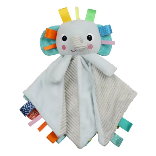 Bright Starts Cuddle 'n Tags 2-sided Lovie - Elephant