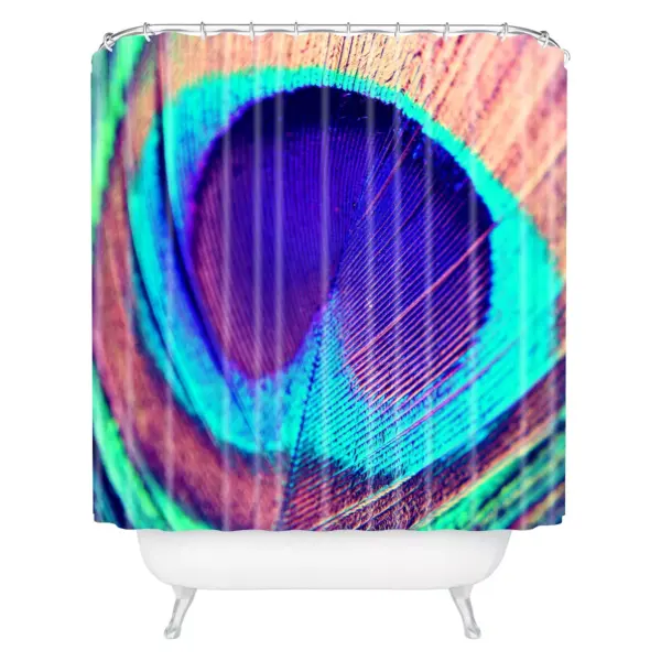 Pretty Peacock Shower Curtain Rich Plum - Deny Designs