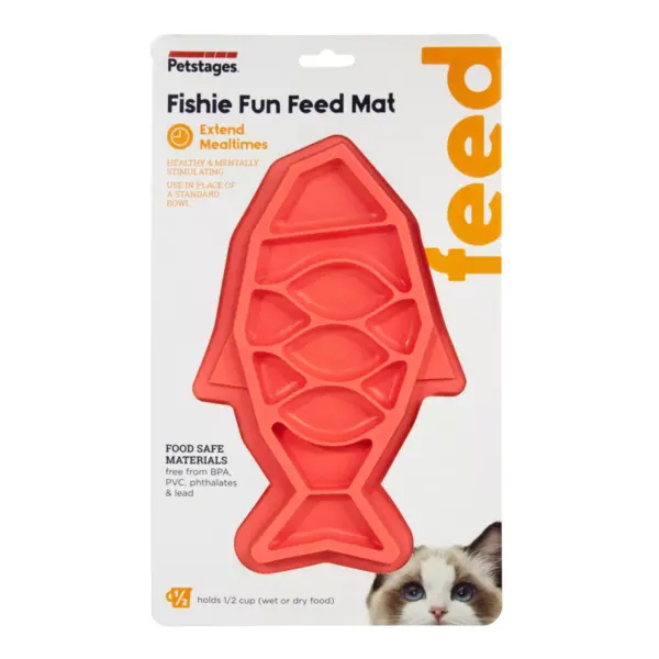 Petstages Fishie Fun Feed Mat Slow Feeder Cat Bowl