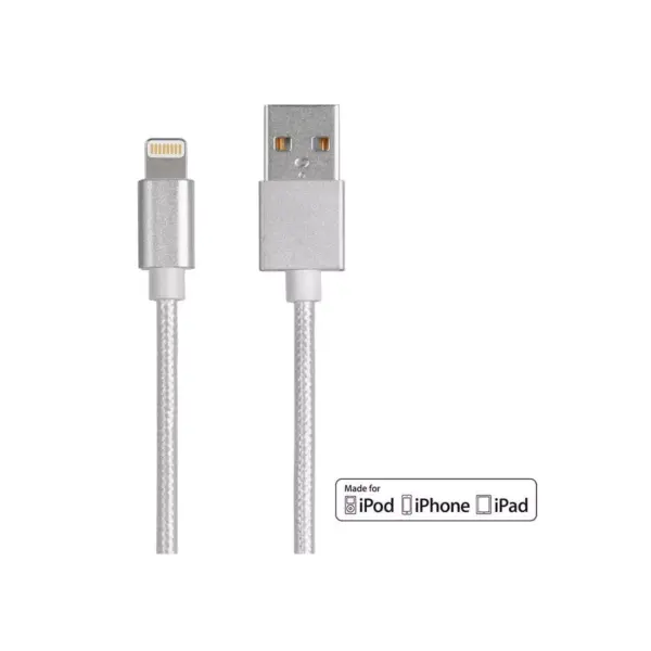 Monoprice Palette Series MFi Certified Lightning to USB Charge & Sync Cable, 3ft White