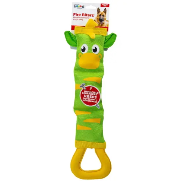 Outward Hound Fire Biterz Zebra Dog Toy - Green - L