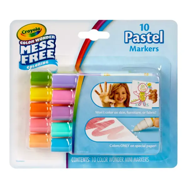 Crayola 10ct Color Wonder Mini Markers - Pastel