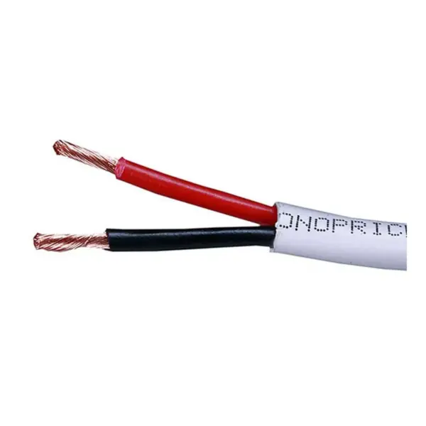 Monoprice Speaker Wire / Cable - 50 Feet - 16AWG 2 Conductor Fire Safety In Wall Rated, Jacketed In White PVC Material 99.9 Percent Oxygen-Free Pure