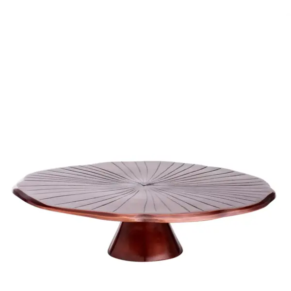 Old Dutch 12.5" Metal Lily Pad Cake Stand Copper