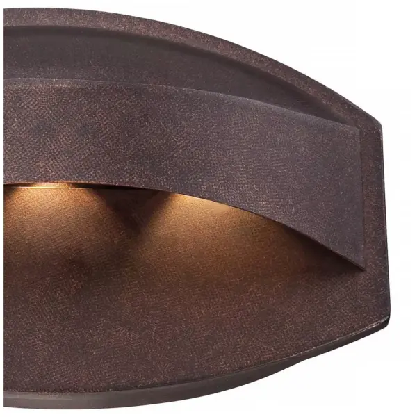 Possini Euro Design Modern Outdoor Wall Light Fixture LED Bronze 11" Wide Eyebrow Dark Sky for Exterior House Porch Patio Deck