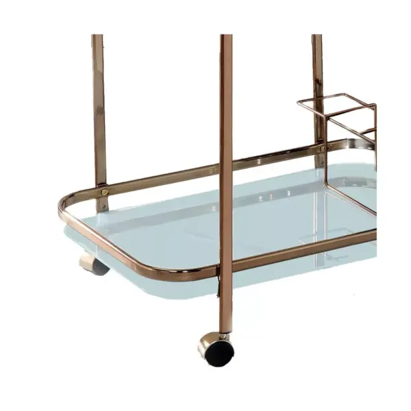 HOMES: Inside + Out Elleria Rectangular Metal Serving Cart Metal/Champagne