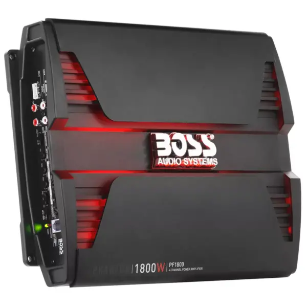 BOSS Audio PF1800 Phantom 4 Channel 1800 Watt 2 Ohm Stable Class A/B MOSFET Car Audio Sound System Speaker and Subwoofer Amplifier Amp