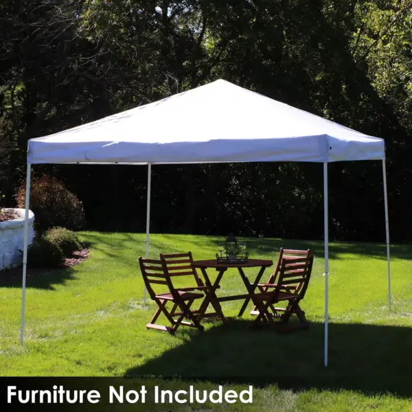 10'x10' Quick-Up Steel Frame Canopy with Carrying Bag White - Sunnydaze