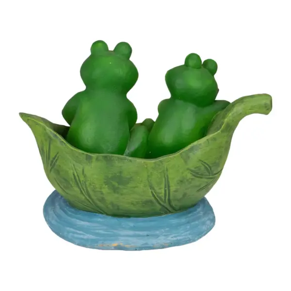 Northlight 10" Green Frogs in a Lily Pad Outdoor Garden Statue