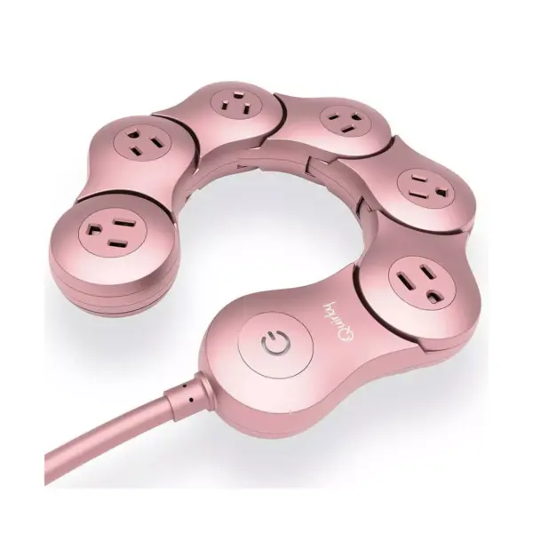 Quirky Pivot Power Rose 6 Outlet Surge Protector Rose Gold