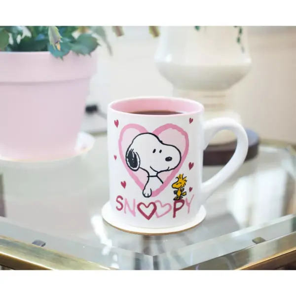 Silver Buffalo Peanuts Snoopy And Woodstock Ceramic Mug | Holds 14 Ounces | Toynk Exclusive