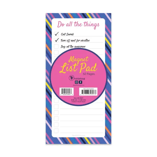 Magnet Notepad 4" x 8" Bright Stripes - TF Publishing