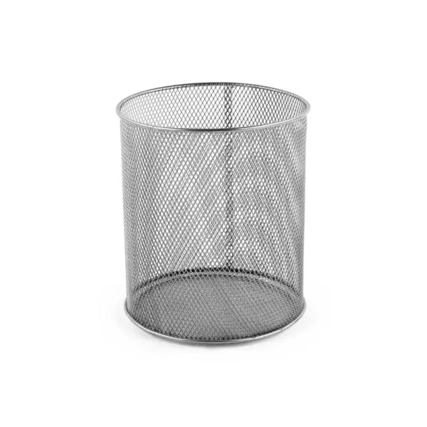 Design Ideas Mesh Utensil Cup – Kitchen Utensil Holder- Silver Mesh, 5.5” x 5.5” x 6.6”