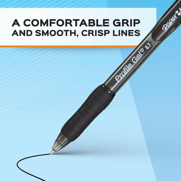 Paper Mate Retractable Gel Pen, Fine 0.5 mm, BLK Ink 2095468