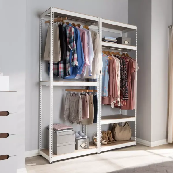 Gavin Metal 7 - Shelf Closet Storage Racking Organizer - White - Baxton Studio