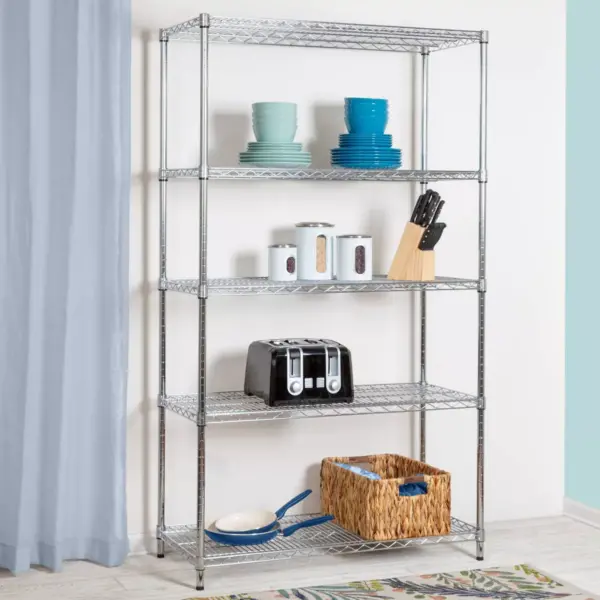 Honey-Can-Do 5 Tier Storage Rack 800lb Silver