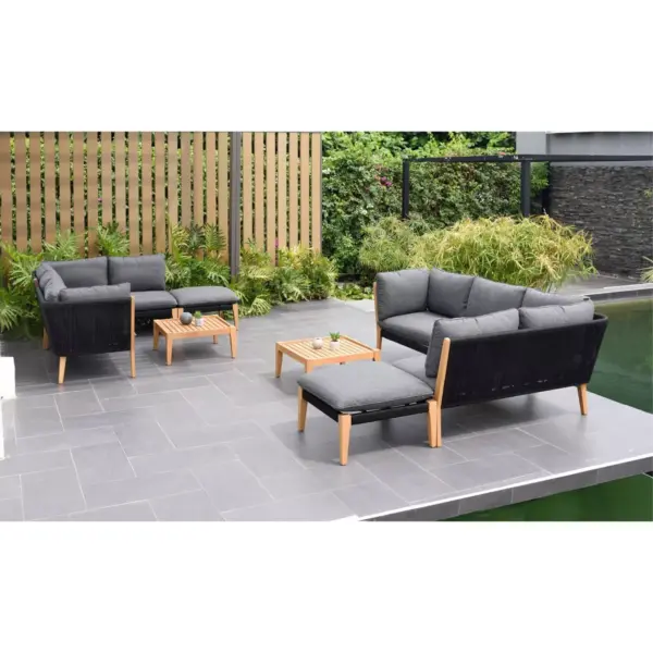 Verona 4pc Patio Conversation Set - Black - Amazonia