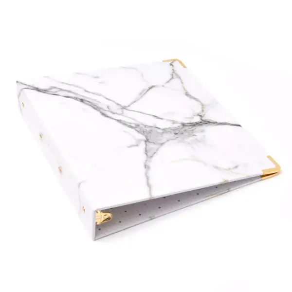 1.5" Signature Round Ring Binder Marble - russell+hazel