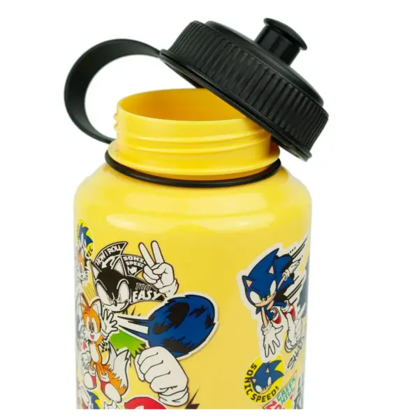 Just Funky Sonic The Hedgehog Sticker Bomb Large Plastic Water Bottle | Holds 32 Ounces