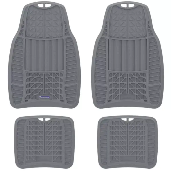 Michelin 19"x34" 4pc Rubber Floormat Set Gray