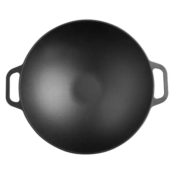 Victoria Cast Iron Wok with Stability Base 14" Black