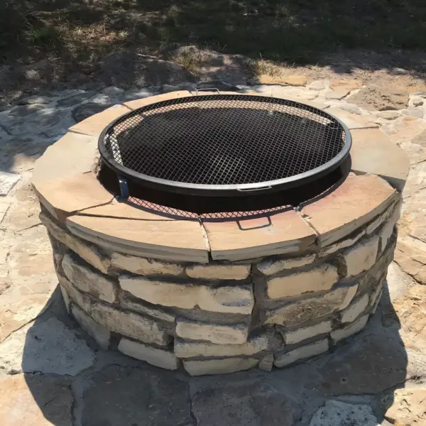 Sunnydaze Outdoor Camping or Backyard Heavy-Duty Steel Round X-Marks Fire Pit Cooking Grilling BBQ Grate - 22"