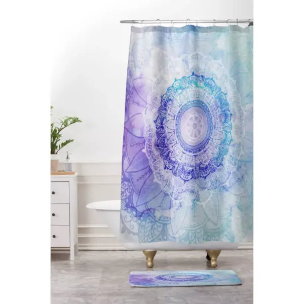 Geometric Bath Mat Blue - Deny Designs