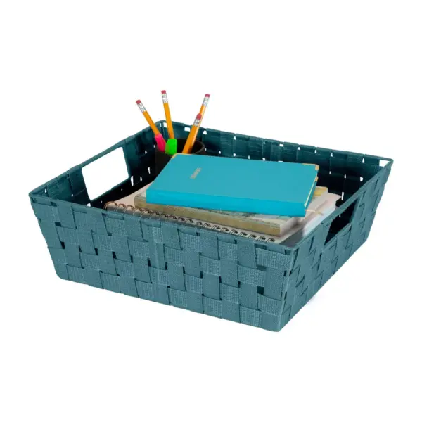 Simplify Large Woven Storage Bin Navy