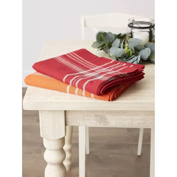 60"x102" Redwood Harvest Market Tablecloth Red - Design Imports