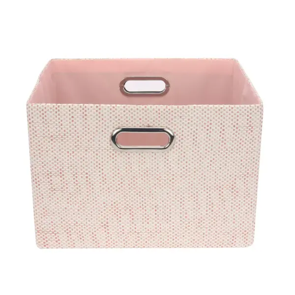 Lambs & Ivy Pink Foldable/Collapsible Storage Bin/Basket Organizer with Handles