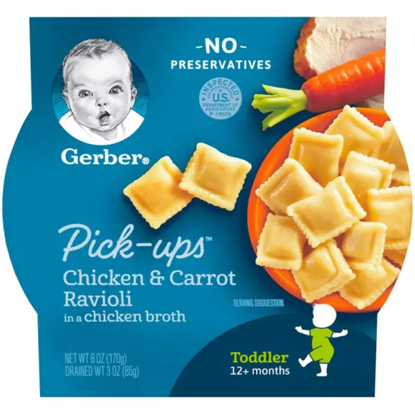 Gerber Toddler Pasta Pick-Ups Chicken & Carrot Ravioli Baby Meals - 6oz